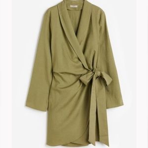 H&M Linen Blend Wrap Dress